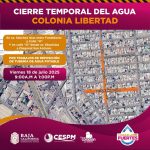 Anuncian cierre temporal de agua en colonia libertad por trabajos de reposición de tubería