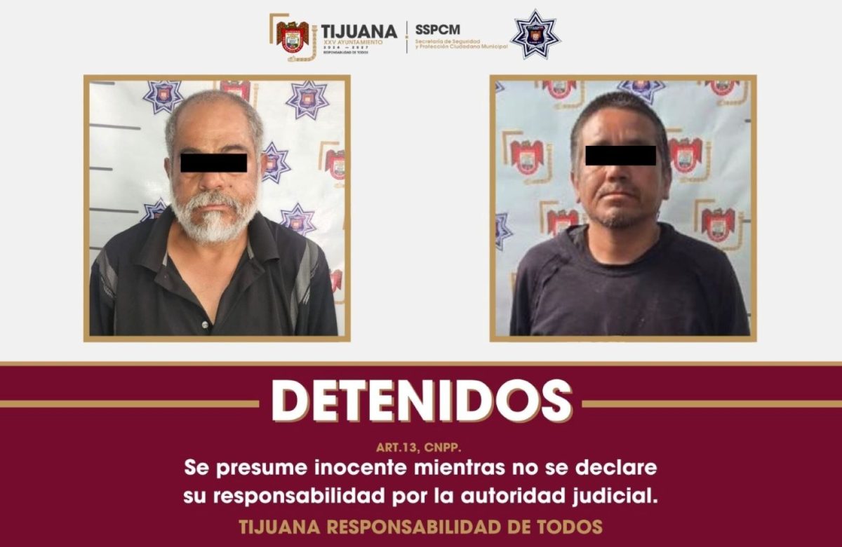 Detiene Policía Municipal de Tijuana a dos personas con órdenes de aprehensión por narcomenudeo