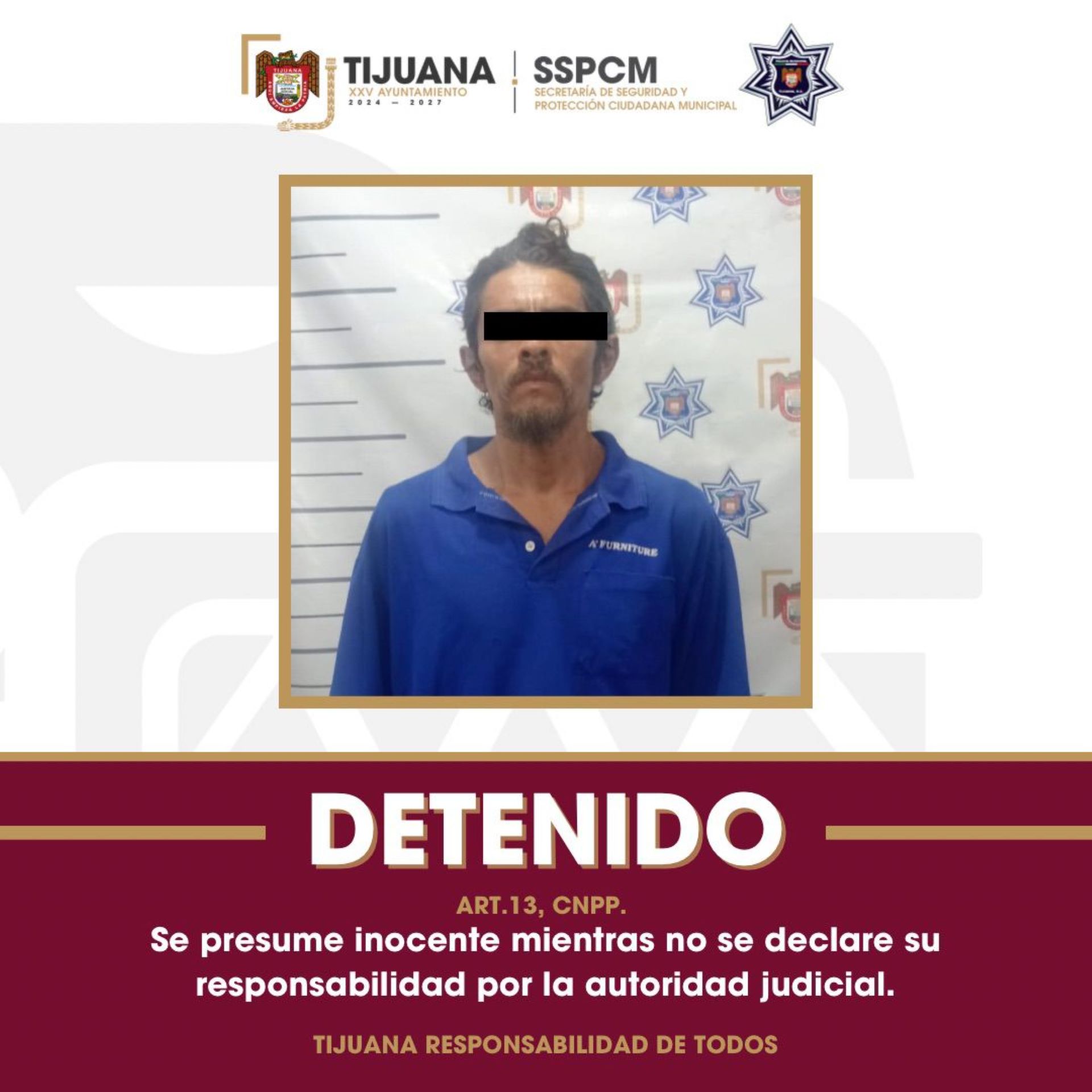 Captura Policía Municipal de Tijuana a acusado de extorsión en flagrancia