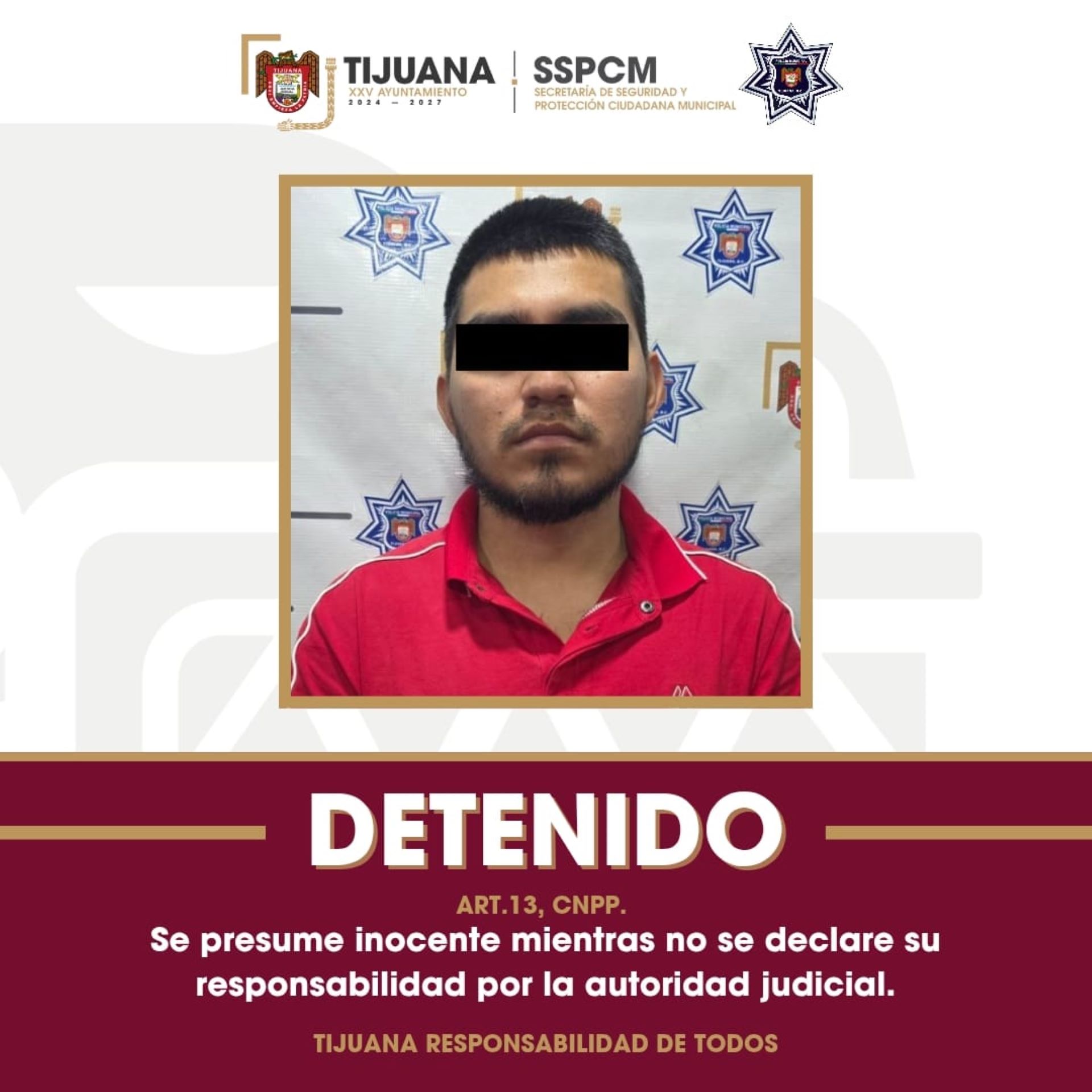 Detiene Policía Municipal a hombre por intento de privación ilegal de la libertad de su ex pareja sentimental