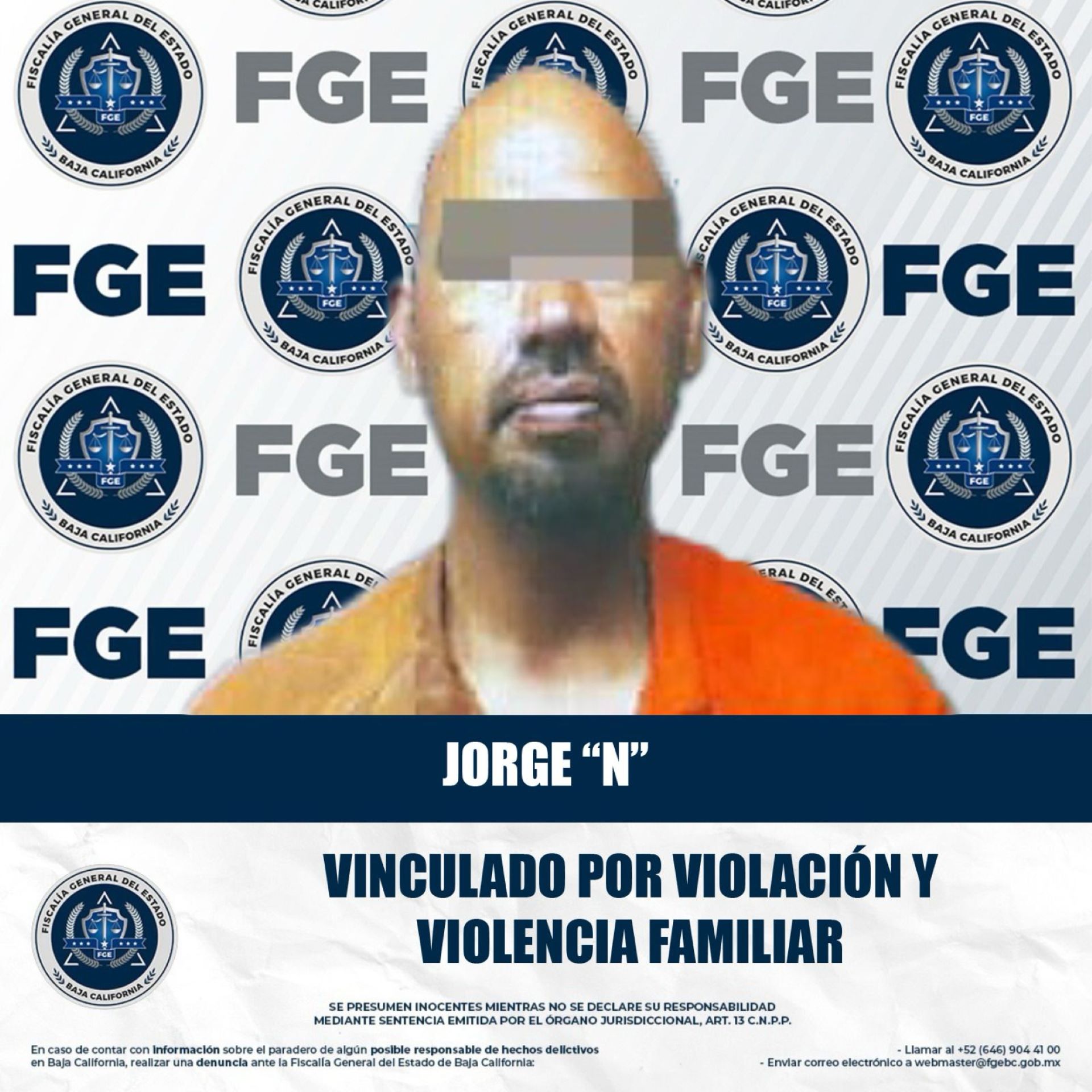 Otorga juez prisión preventiva contra acusado de violación y violencia familiar