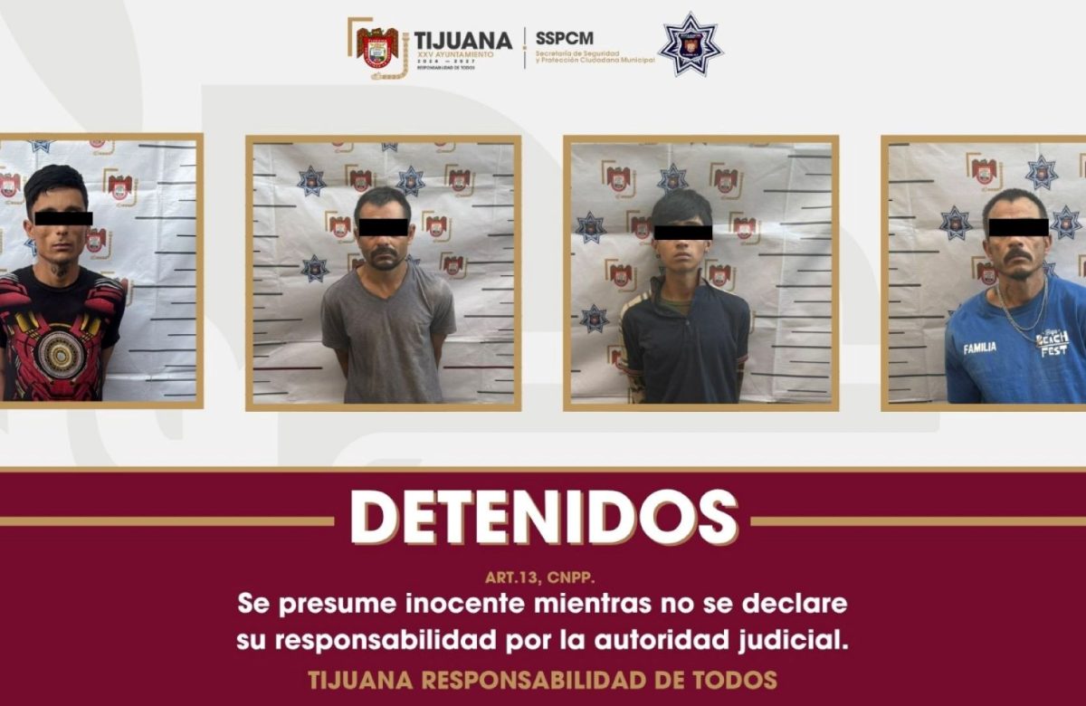 Rescata Policía Municipal de Tijuana a persona privada de la libertad y asegura a cuatro presuntos responsables