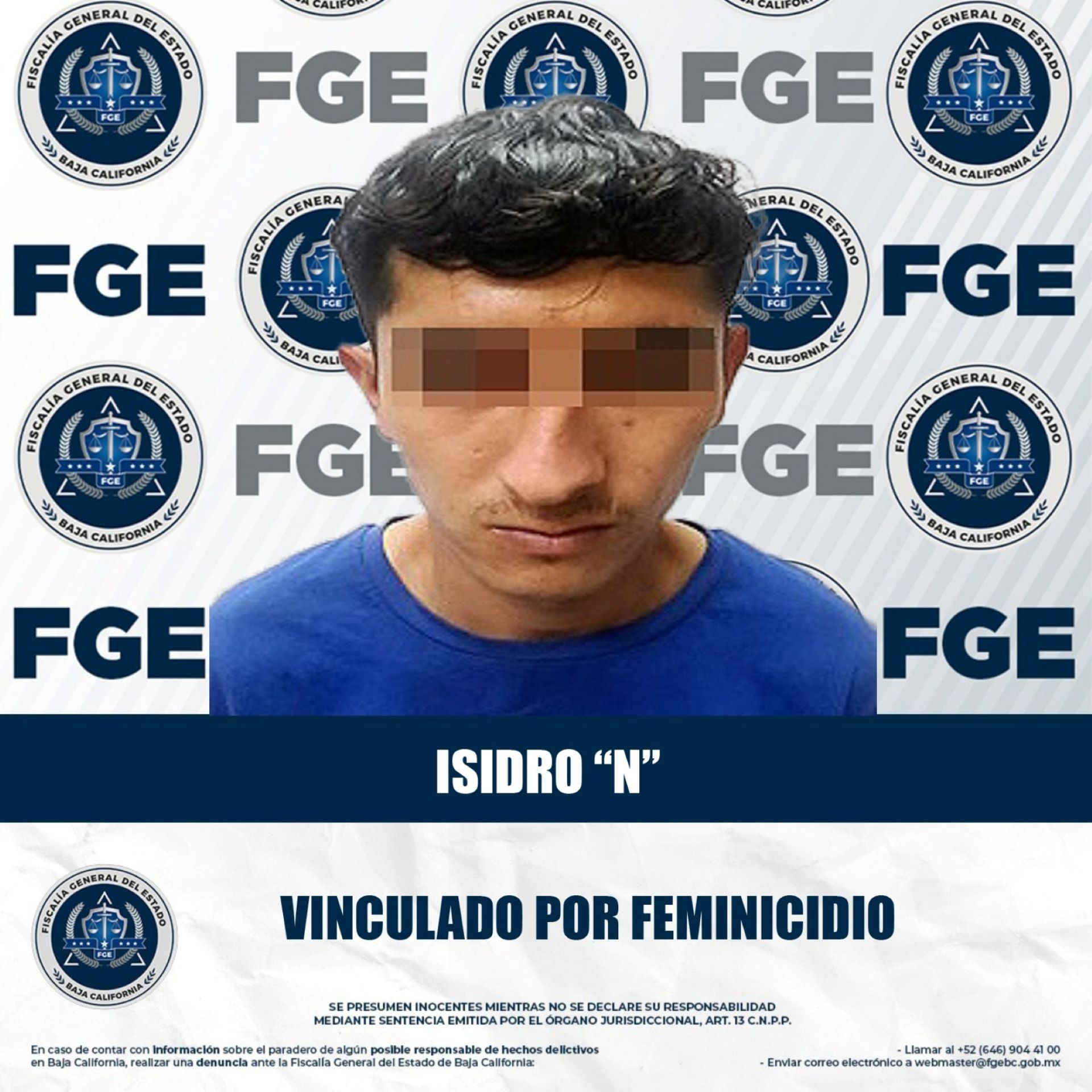 Vinculan a proceso a joven acusado de feminicidio en Mexicali