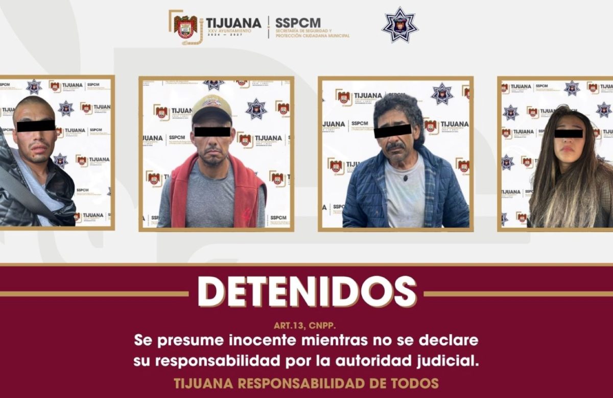 Detienen Policía Municipal de Tijuana a cuatro personas como presuntas responsables de amenazas e intento de extorsión