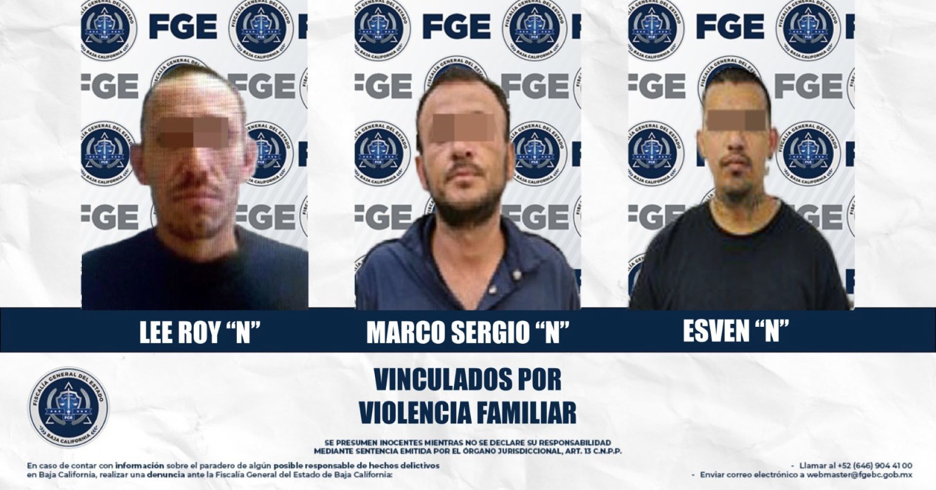 Obtiene Fiscalía Regional vinculación a proceso de tres sujetos por violencia familiar