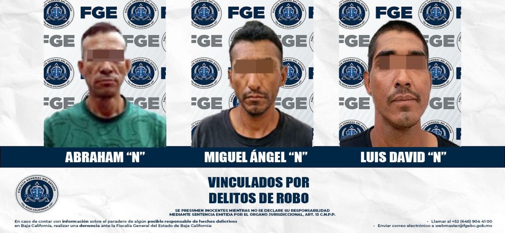 Presuntos participantes en robos a establecimientos comerciales son vinculados a proceso