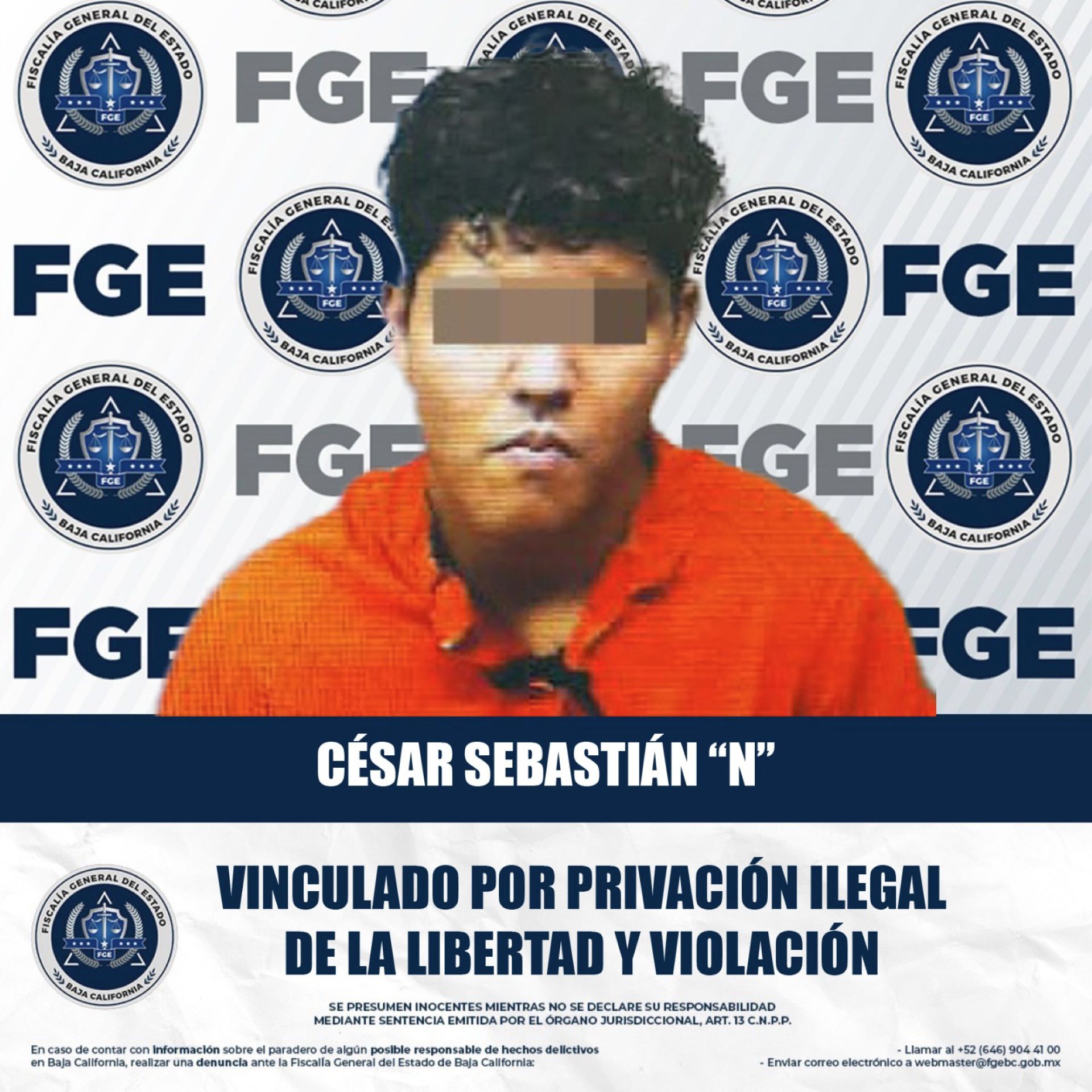 Obtiene Fiscalía vinculación a proceso contra sujeto por privación ilegal de la libertad y violación
