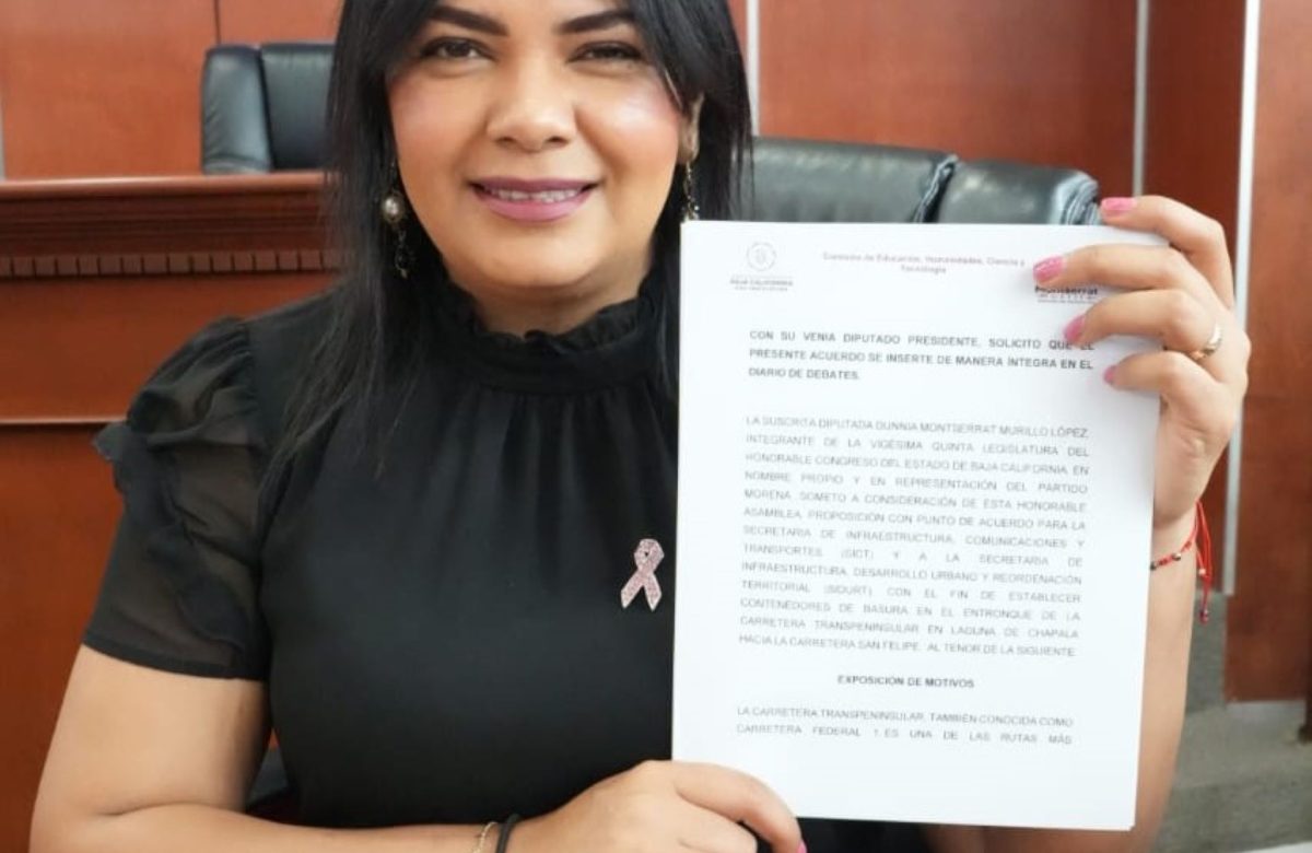 Dip. Montse Murillo pide que instalen contenedores de basura en un entronque de la transpeninsular