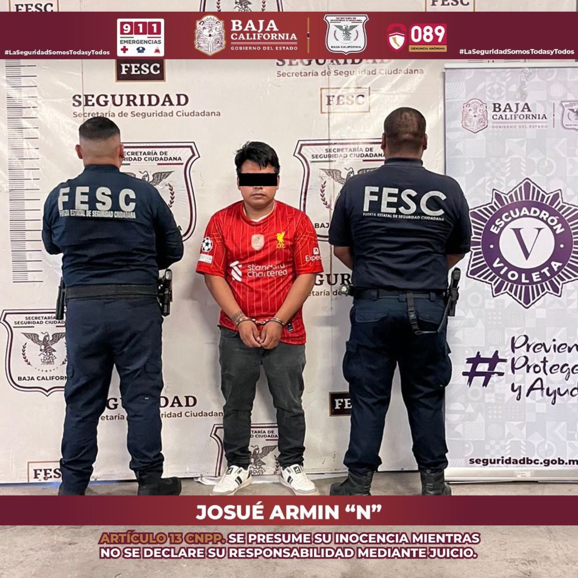 Detiene Escuadrón Violeta individuo por violencia familiar en Tijuana
