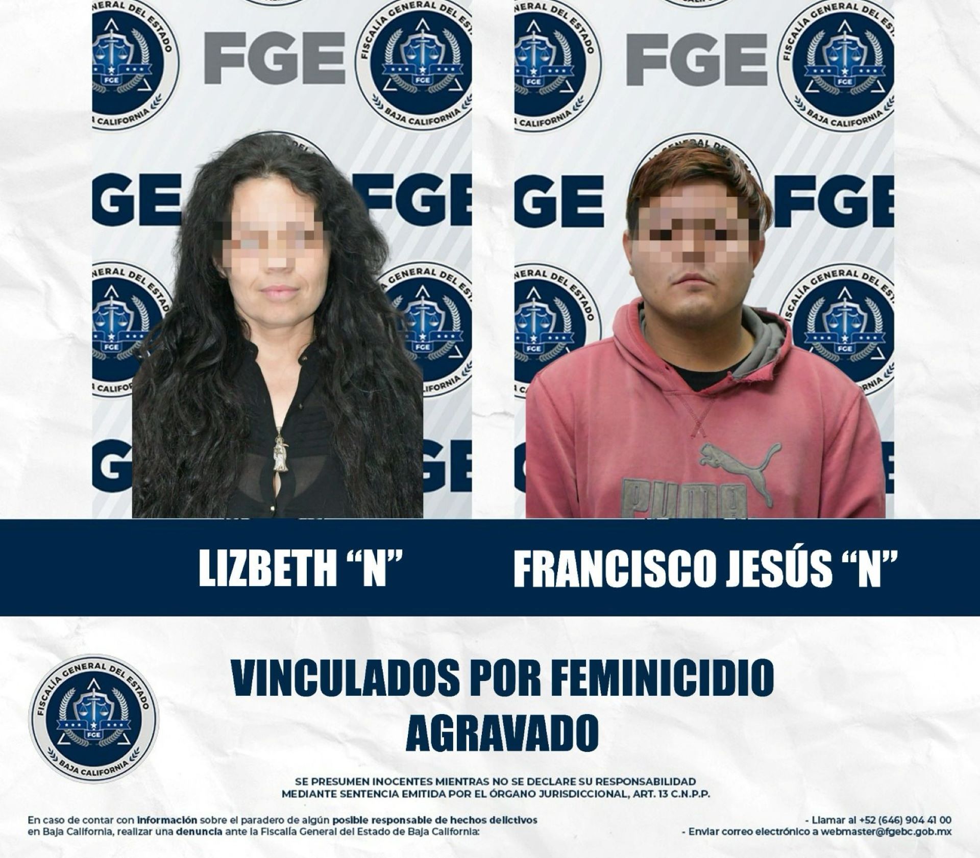 Inicia proceso penal contra presuntos responsables de feminicidio agravado