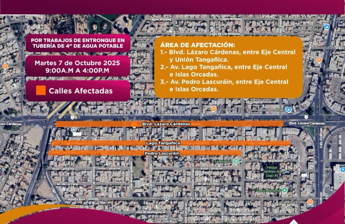 CESPM realiza cierres temporales de agua por trabajos de mejora en la red de distribución