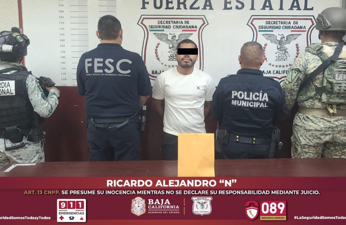 Fuerza Estatal detiene a dos personas y asegura droga en Mexicali