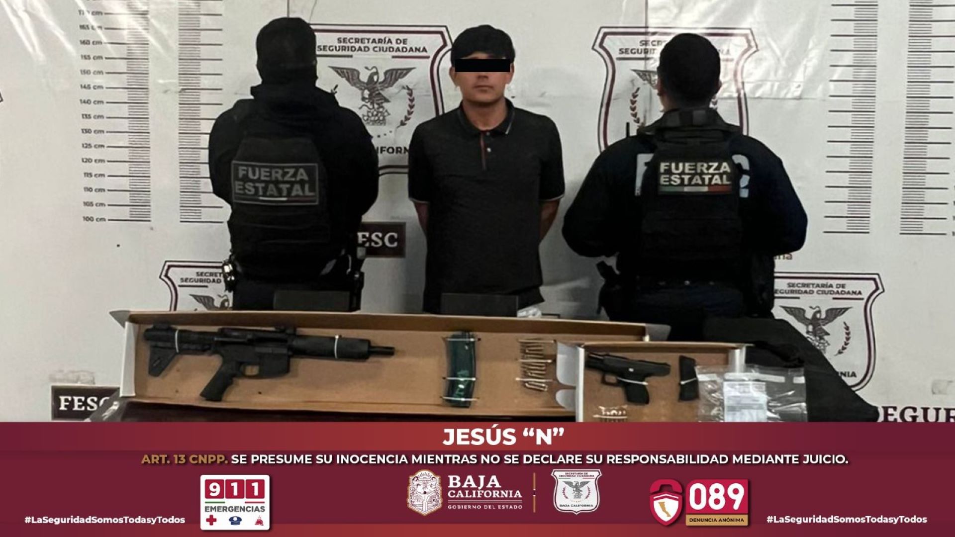 Asegura Fuerza Estatal marihuana y armas de fuego a presunto generador de violencia en Tijuana