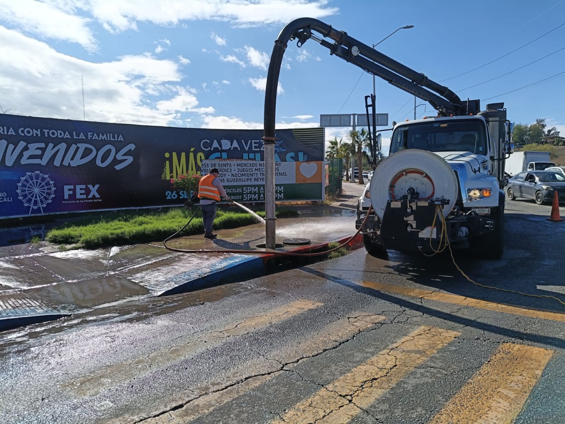 CESPM atendió encharcamientos tras la lluvia matutina en Mexicali