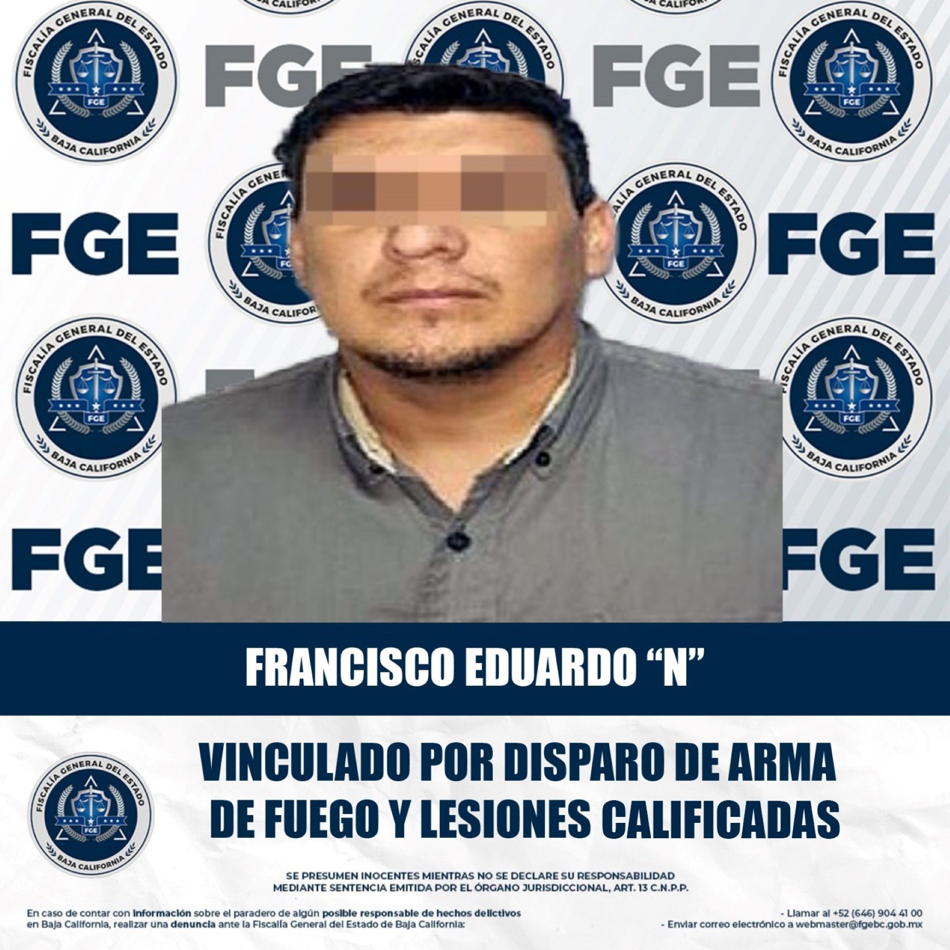 Prisión preventiva para hombre que intentó lesionar a mujer con arma de fuego