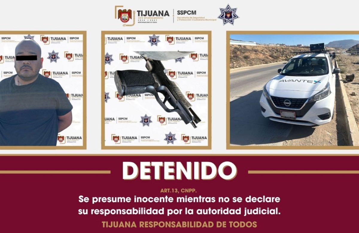 Asegura Policía Municipal de Tijuana a presunto cómplice del responsable de privar de la vida a un agente de la FESC