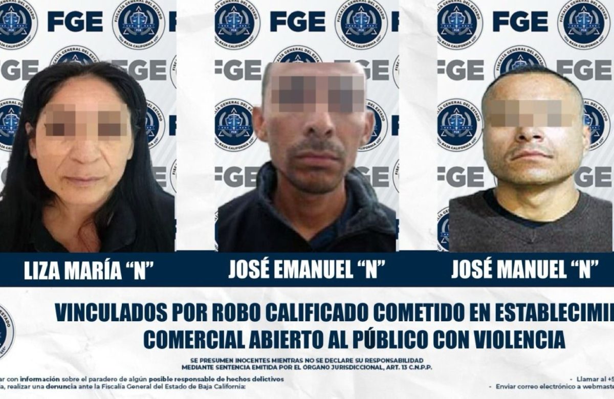 Vinculan a proceso a tres personas por robo calificado en establecimiento comercial