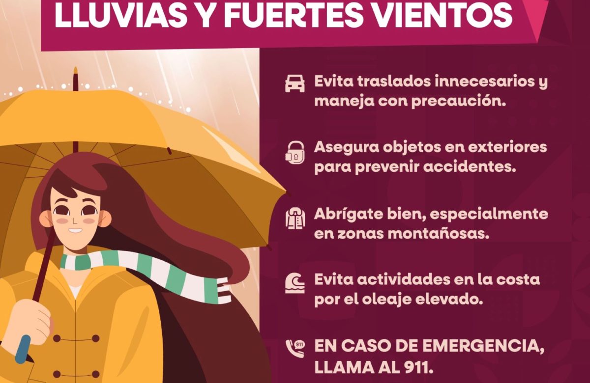 Alerta Protección Civil BC por lluvias fuertes a muy fuertes durante fin de año