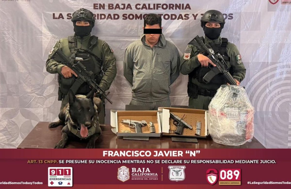 Denuncia por violencia familiar permite a Fuerza Estatal detener sujeto armado en Tijuana