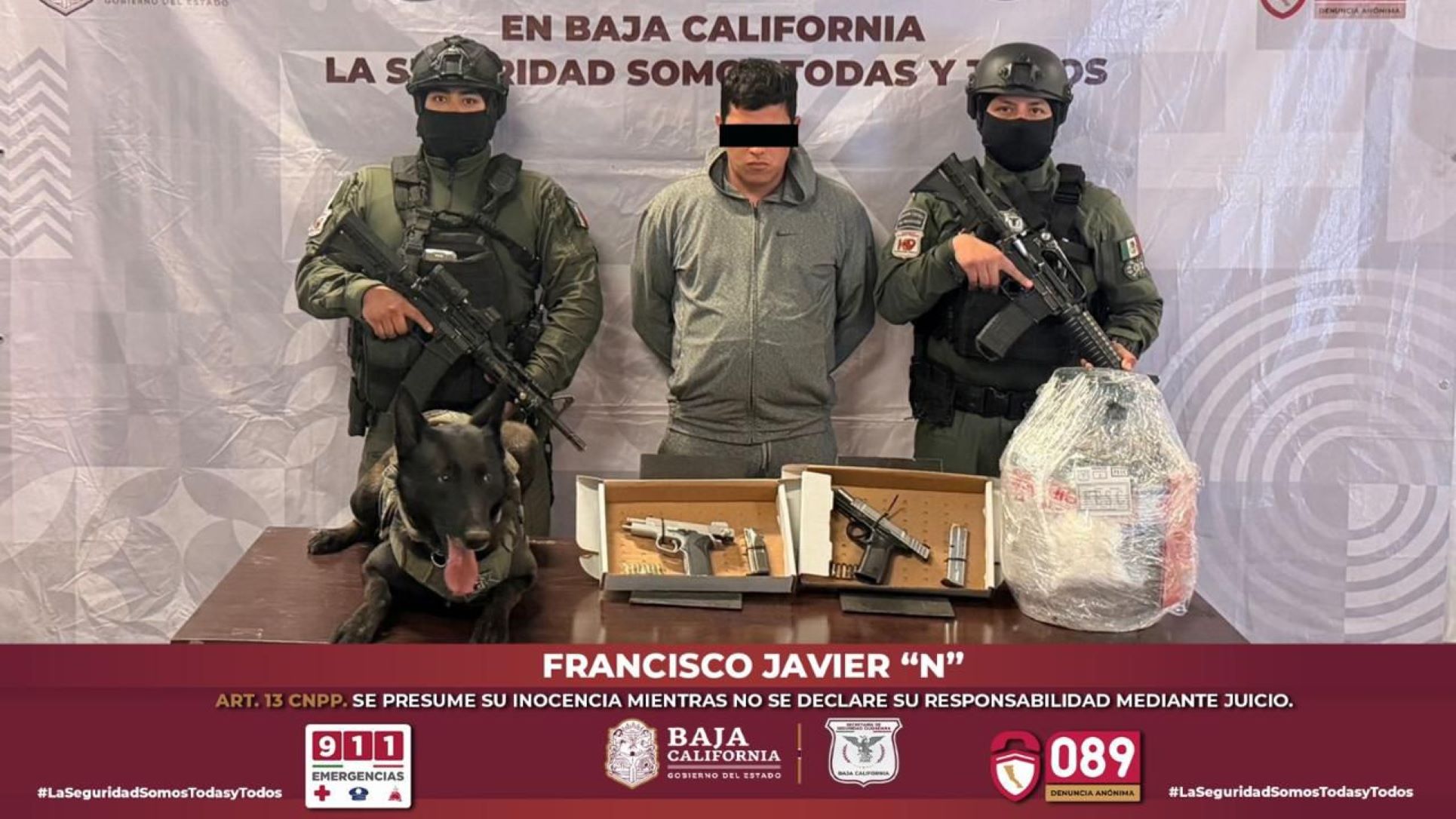 Denuncia por violencia familiar permite a Fuerza Estatal detener sujeto armado en Tijuana