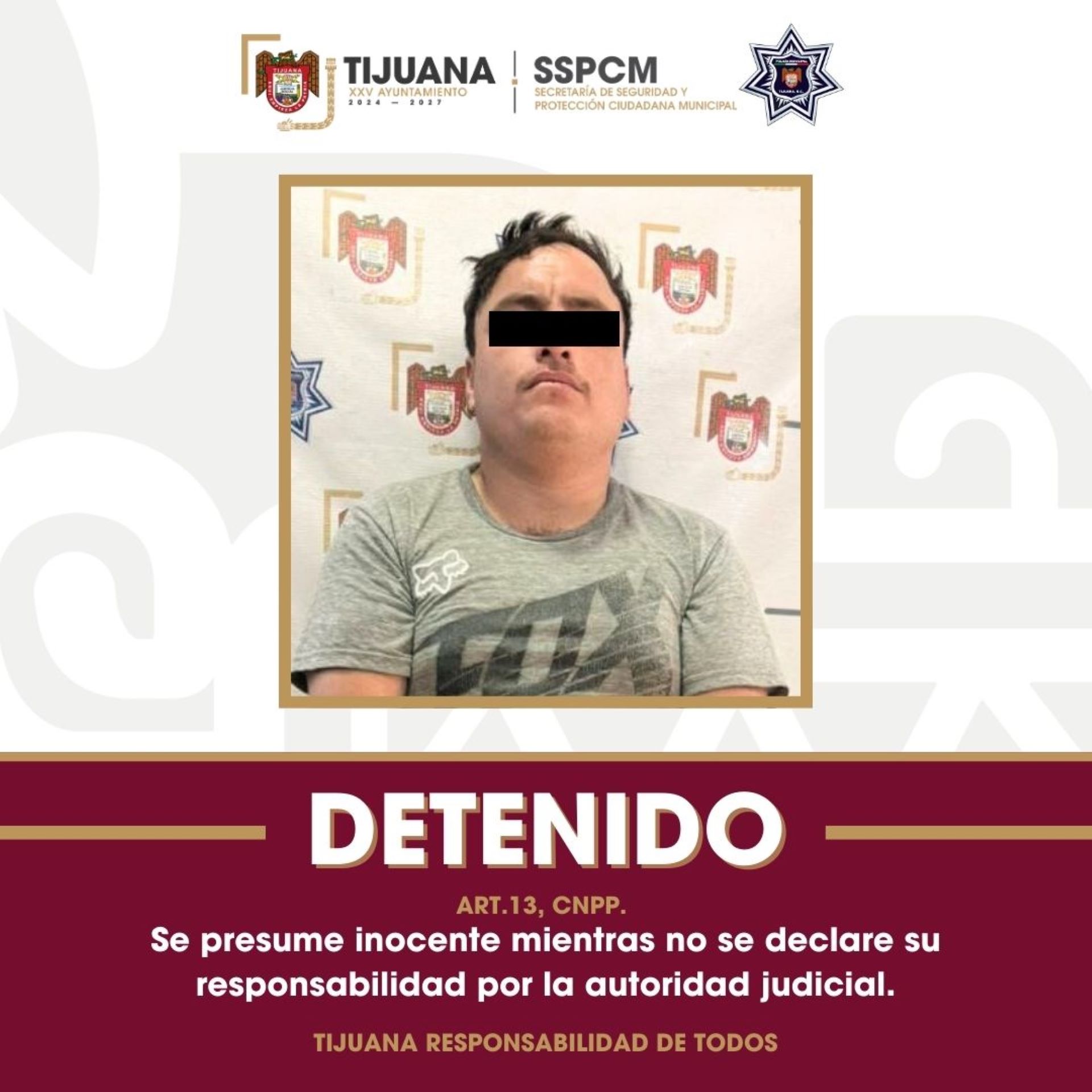 Asegura Policía Municipal a hombre señalado de agredir a una mujer