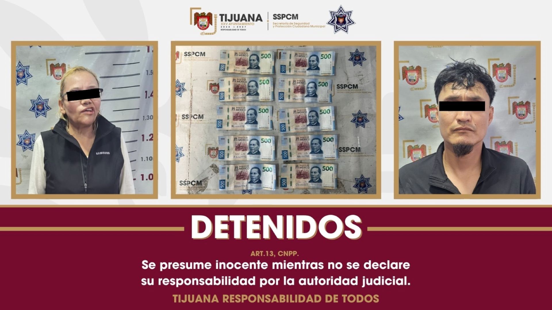 Refuerza SSPCM acciones contra la impunidad con el arresto de dos personas por el delito de coh