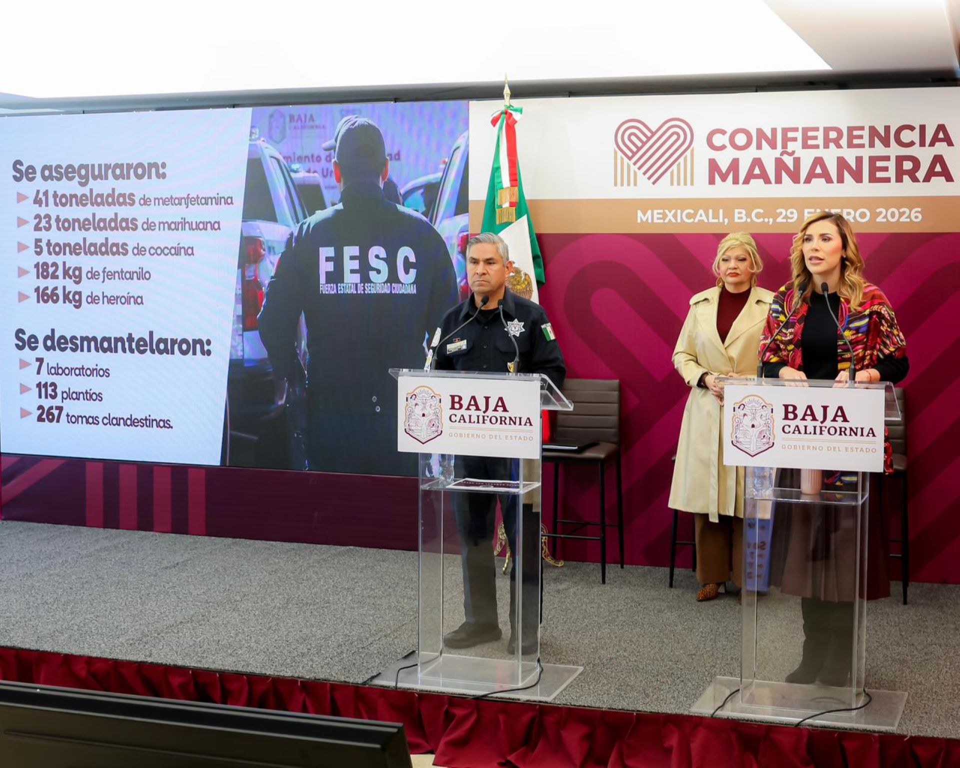 Presenta gobernadora Marina del Pilar resultados del modelo de seguridad estatal basado en inteligencia y coordinación