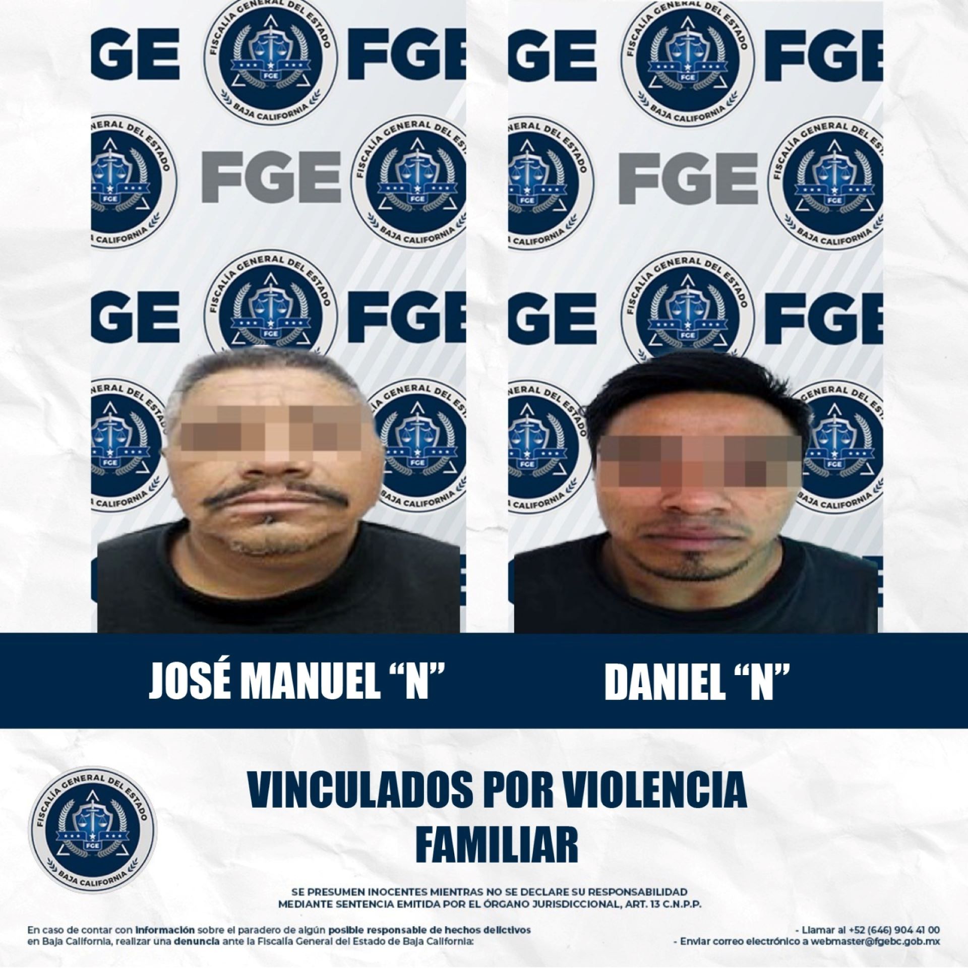 Fiscalía obtiene prisión preventiva contra dos individuos por violencia familiar