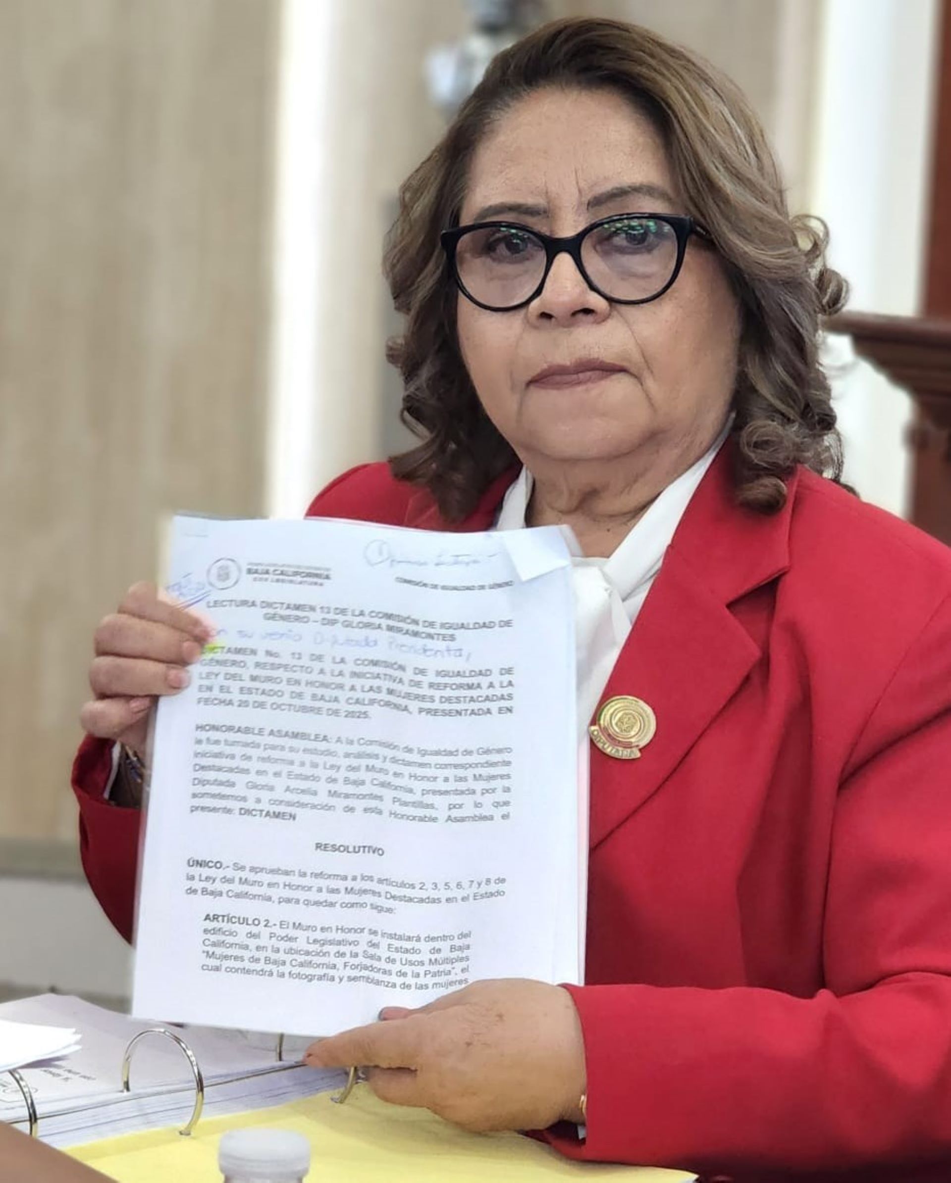 Aprueban Congreso de BC reforma a la Ley del Muro de Honor impulsada por la diputada Gloria Miramontes
