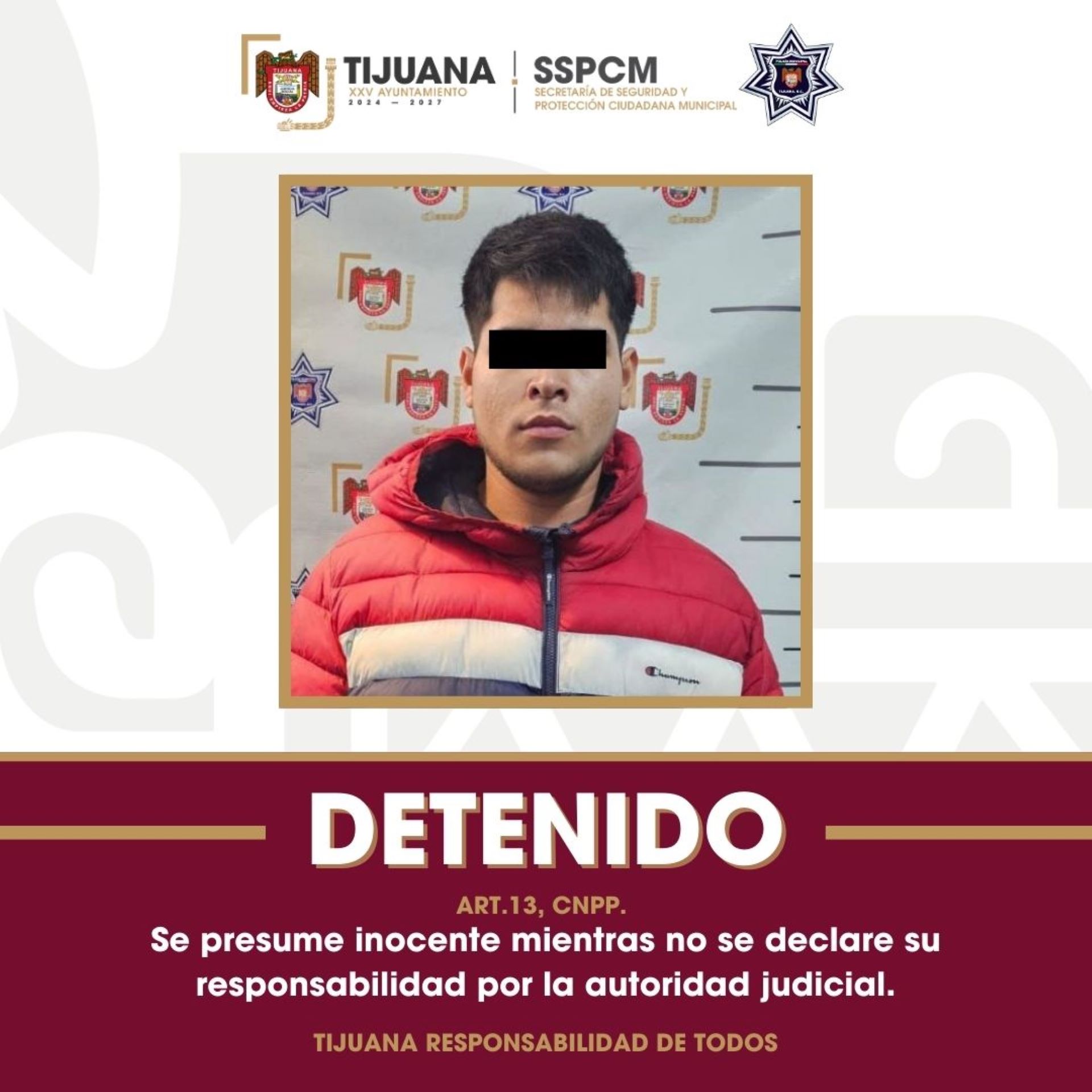 Asegura Policía Municipal a persona por daños a bienes públicos en Playas de Tijuana