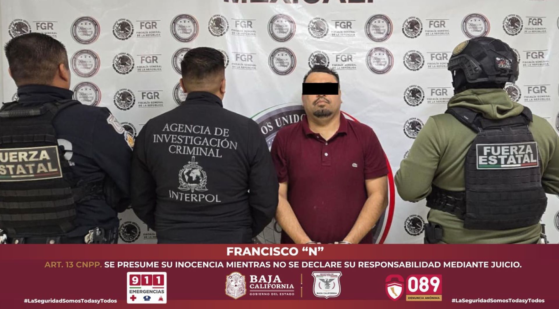 Capturan en Mexicali a objetivo de alto perfil requerido por la justicia estadounidense