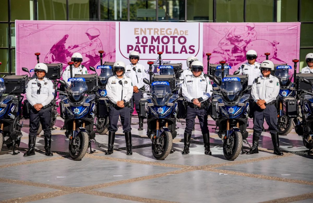 Refuerza Norma Bustamante capacidad operativa de la DSPM con nuevas moto patrullas