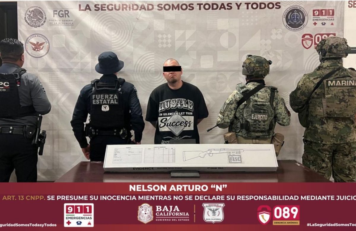 Asegura Fuerza Estatal a presunto generador de violencia en posesión de arma larga