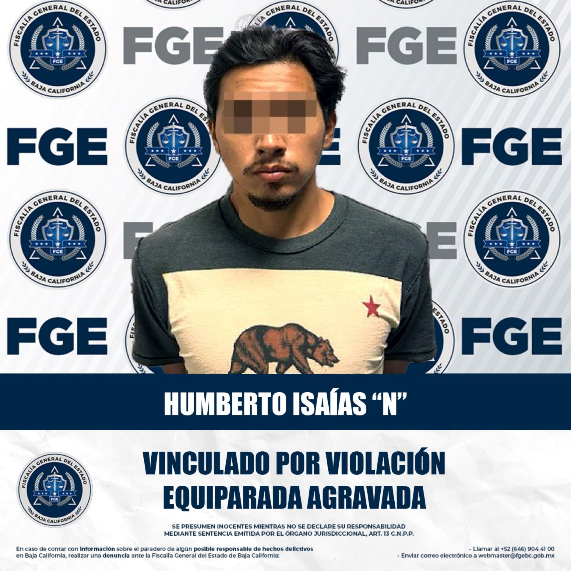 Logra FGE prisión preventiva contra sujeto acusado de violación equiparada agravada