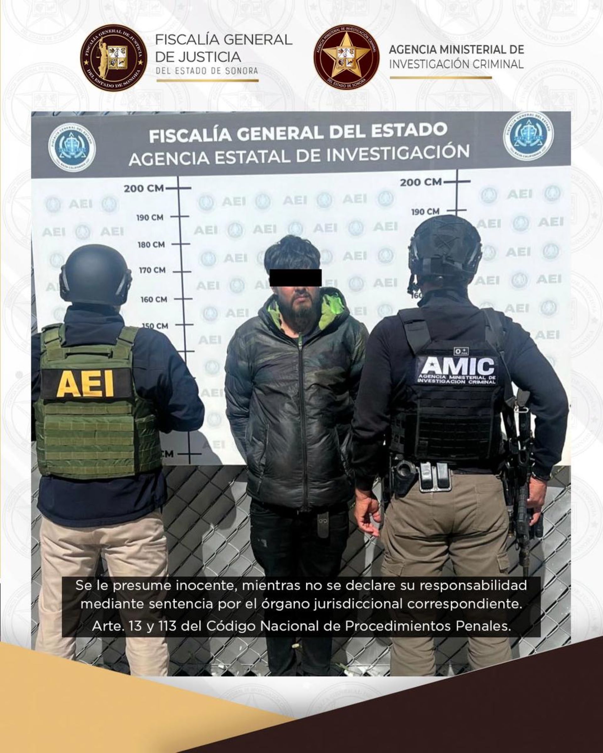 FGJES logra aprehensión de sujeto en Baja California por desaparición de dos personas en Cajeme
