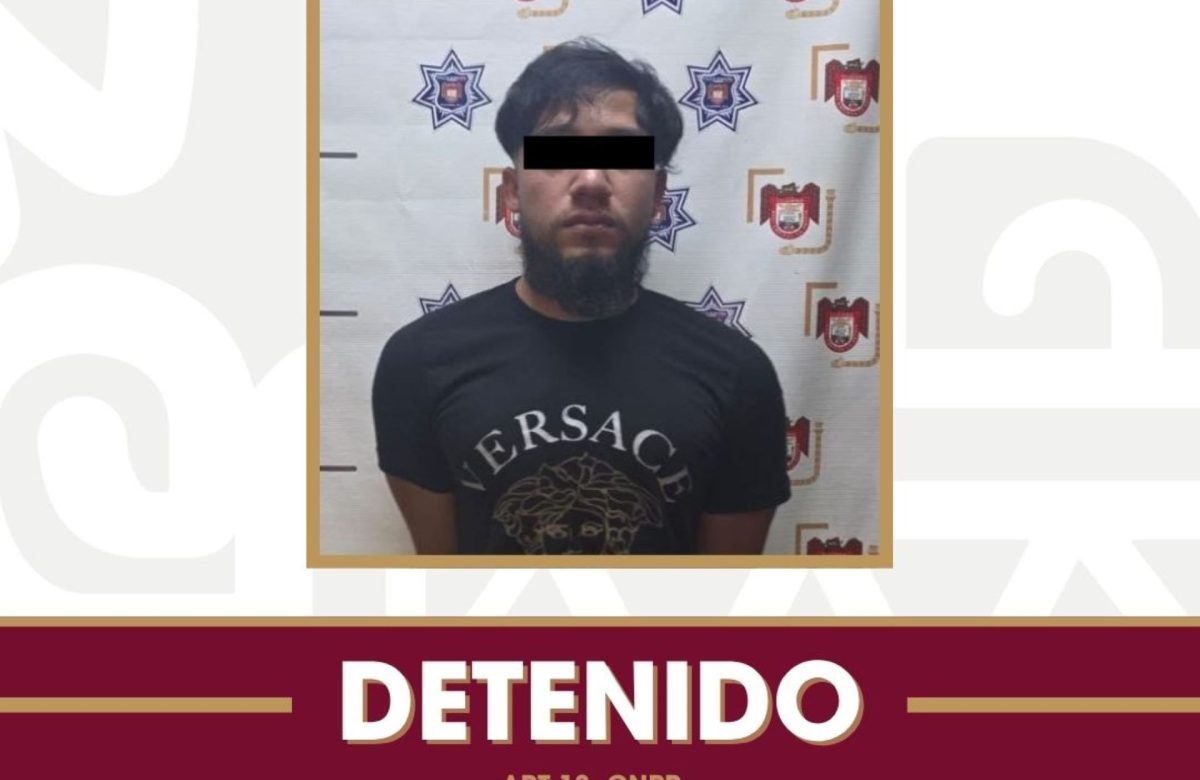 Asegura Policía Municipal a sujeto por amenazas, lesiones y portación de arma de fuego