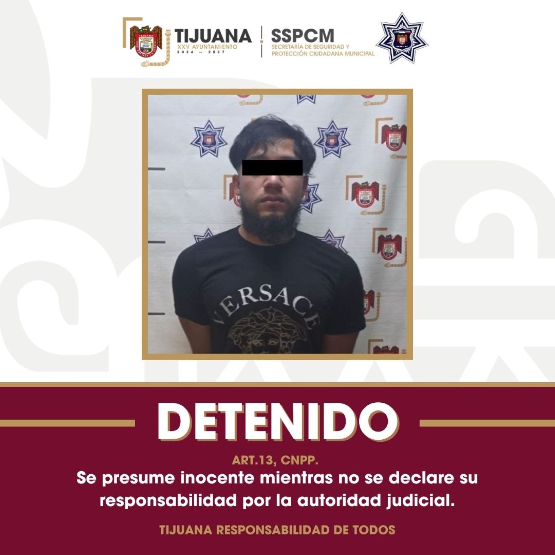 Asegura Policía Municipal a sujeto por amenazas, lesiones y portación de arma de fuego