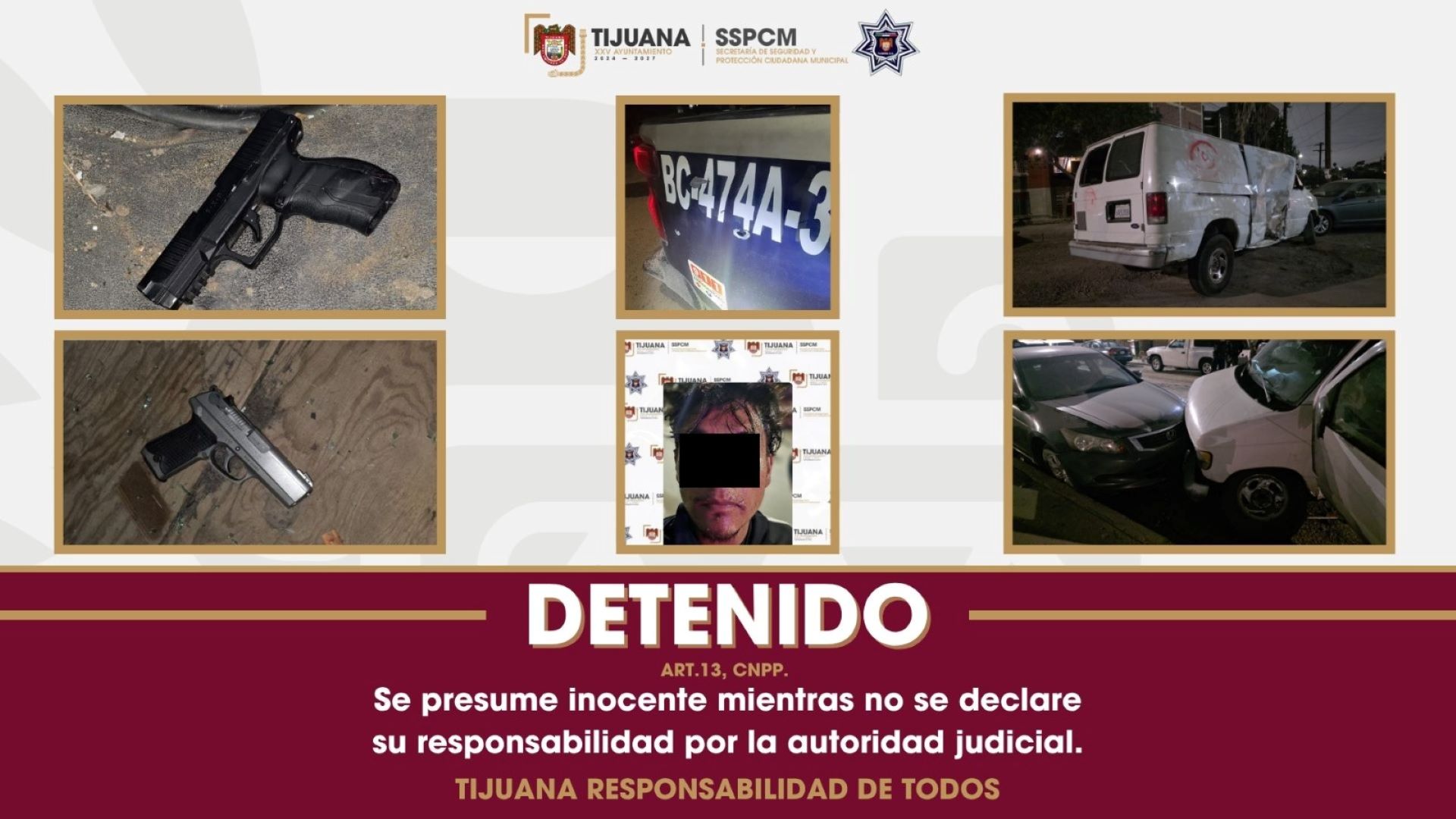 Asegura Policía Municipal a personas por portación de arma de fuego y agresión a oficiales