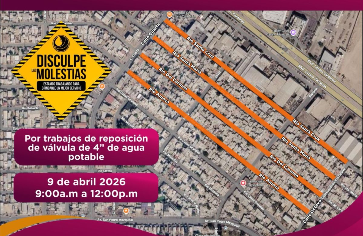 CESPM anuncia cortes temporales de agua y cierre vial por trabajos de infraestructura