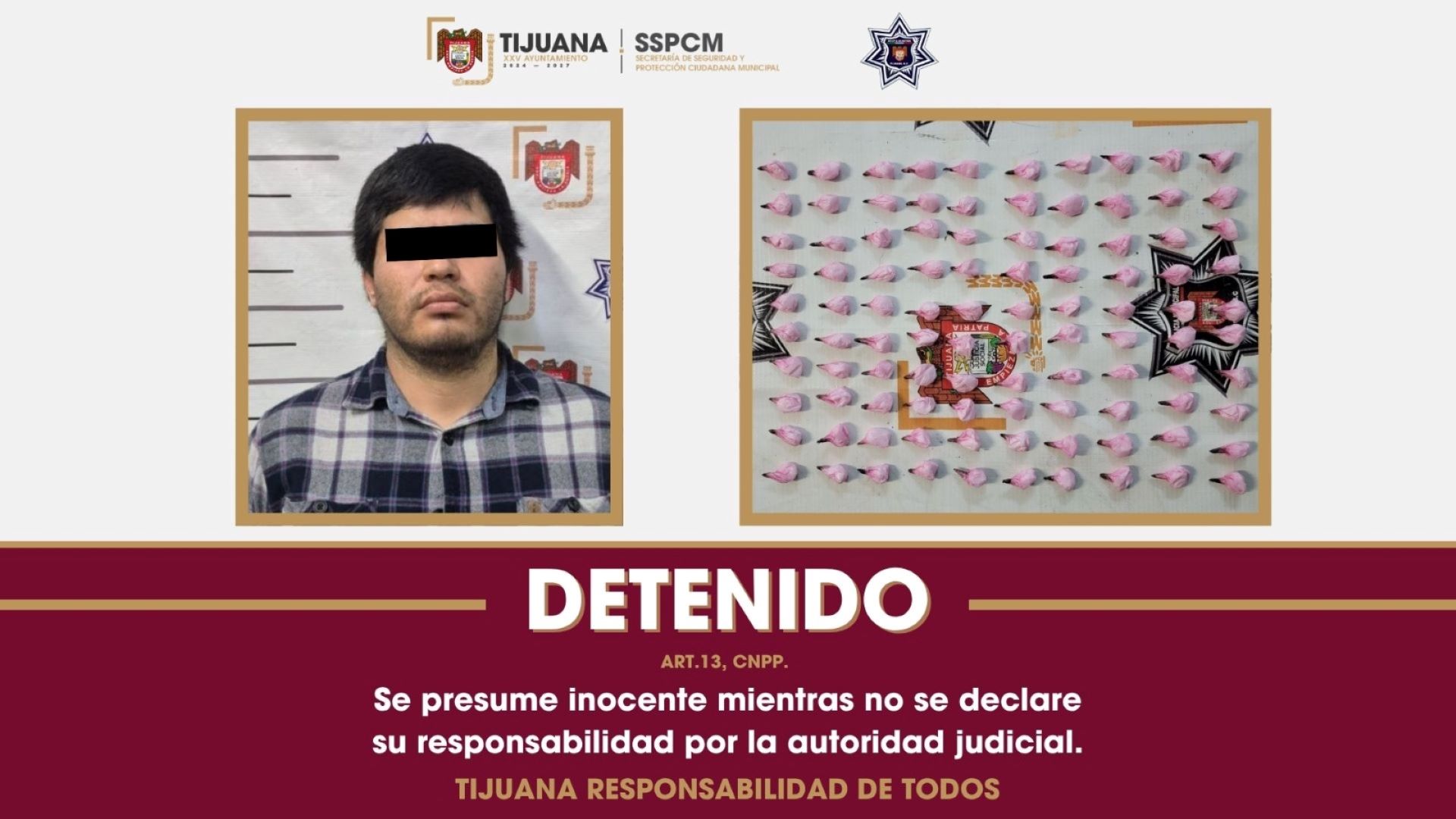 Detiene Policía Municipal a sujeto por delitos contra la salud en la Zona Centro