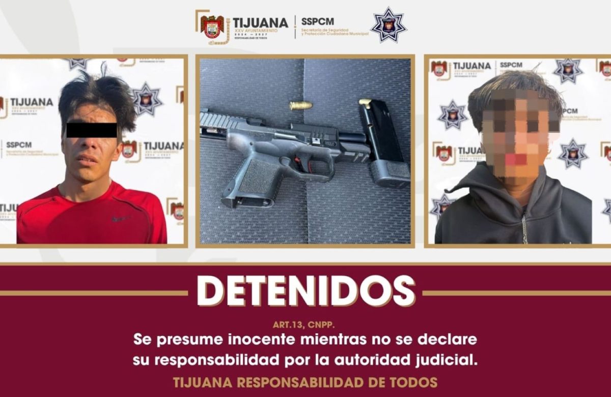 Asegura Policía Municipal de Tijuana a dos personas por intento de homicidio en la zona Centro