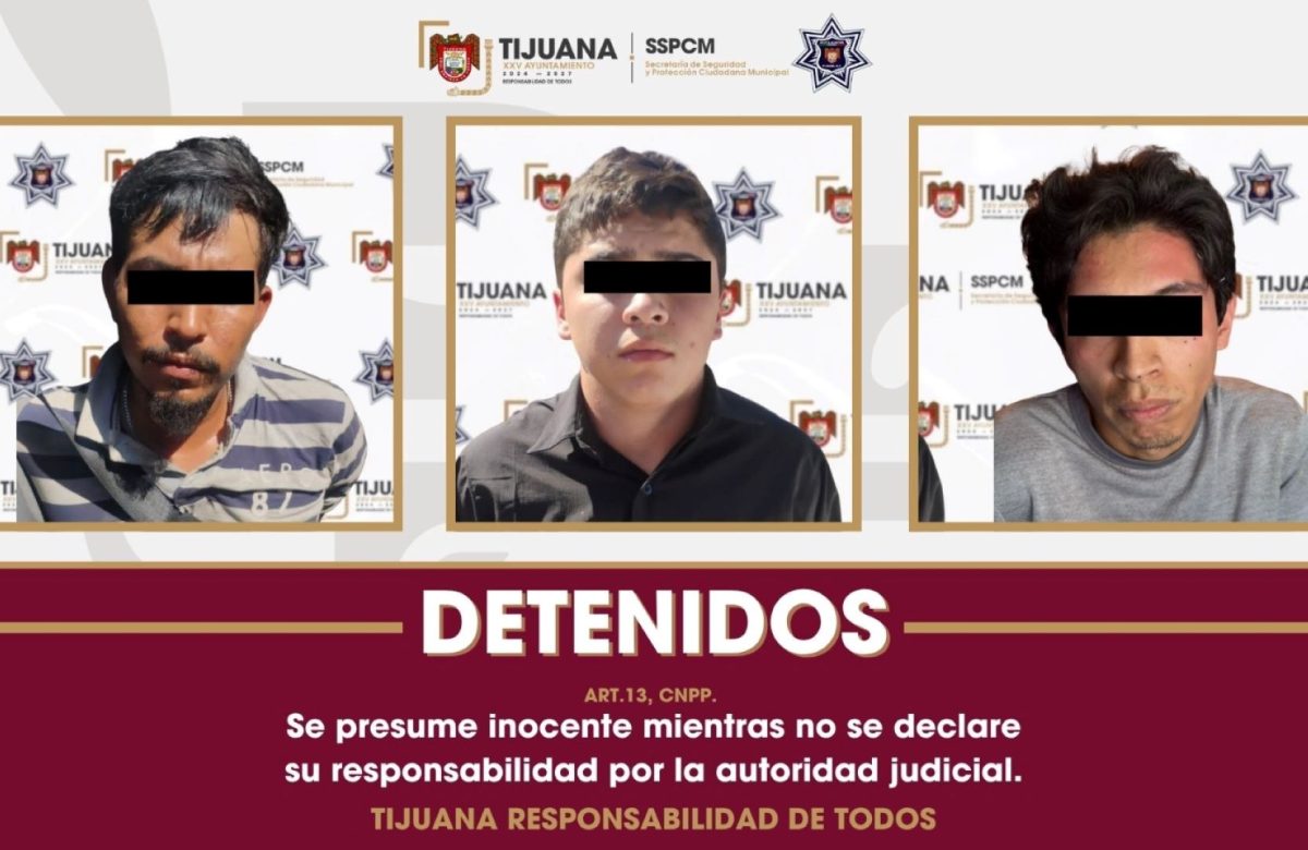 Asegura Policía Municipal a tres presuntos responsables de agresión armada contra una persona en la Zona Centro