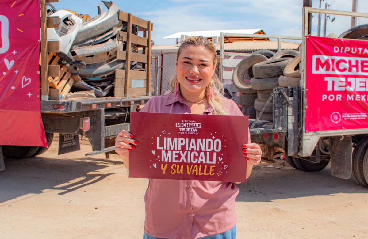 Diputada Michelle Tejeda lleva la campaña limpiando Mexicali al Valle de Mexicali