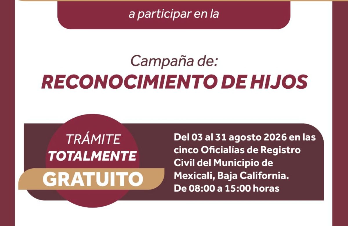 Gratis reconocimiento de hijos durante agosto