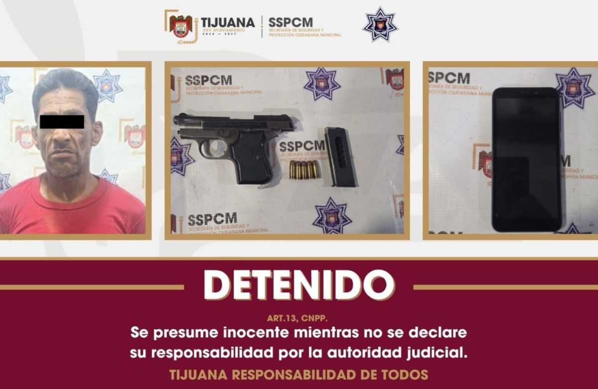 Detiene Policía Municipal a presunto responsable de robo con violencia; le aseguran un arma de fuego