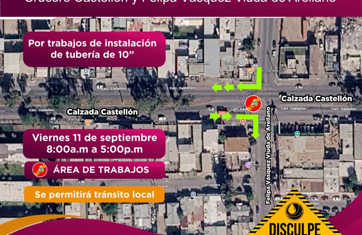 Habrá reducción de carriles en Lombardo Toledano y Felipa Velázquez el 11 de septiembre