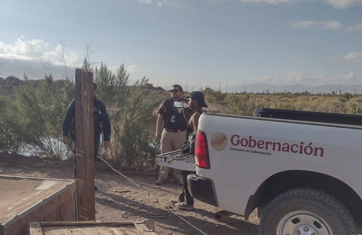 DSPM Mexicali, INM y Patrulla Fronteriza auxilian y rescatan a persona en situación de movilidad